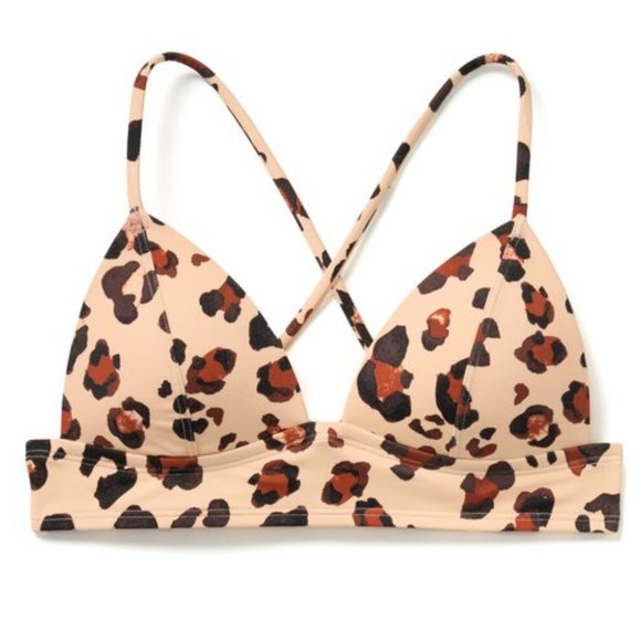 Adore Me Cross Straps Leopard Bikini Top Crop Top - Picture 3 of 14